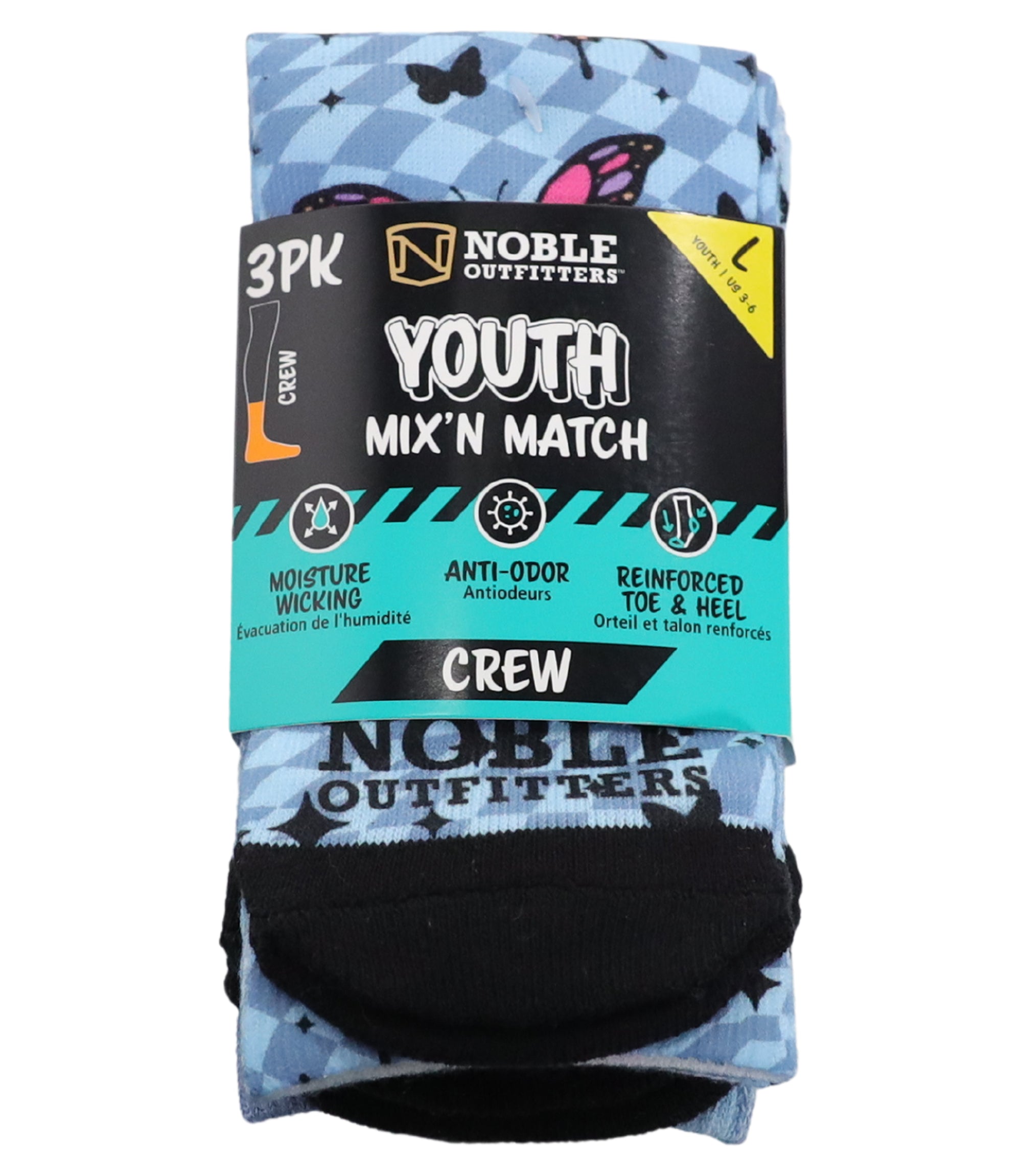 Youth Mix 'n Match Printed Crew Sock 3-Pack – Noble Outfitters