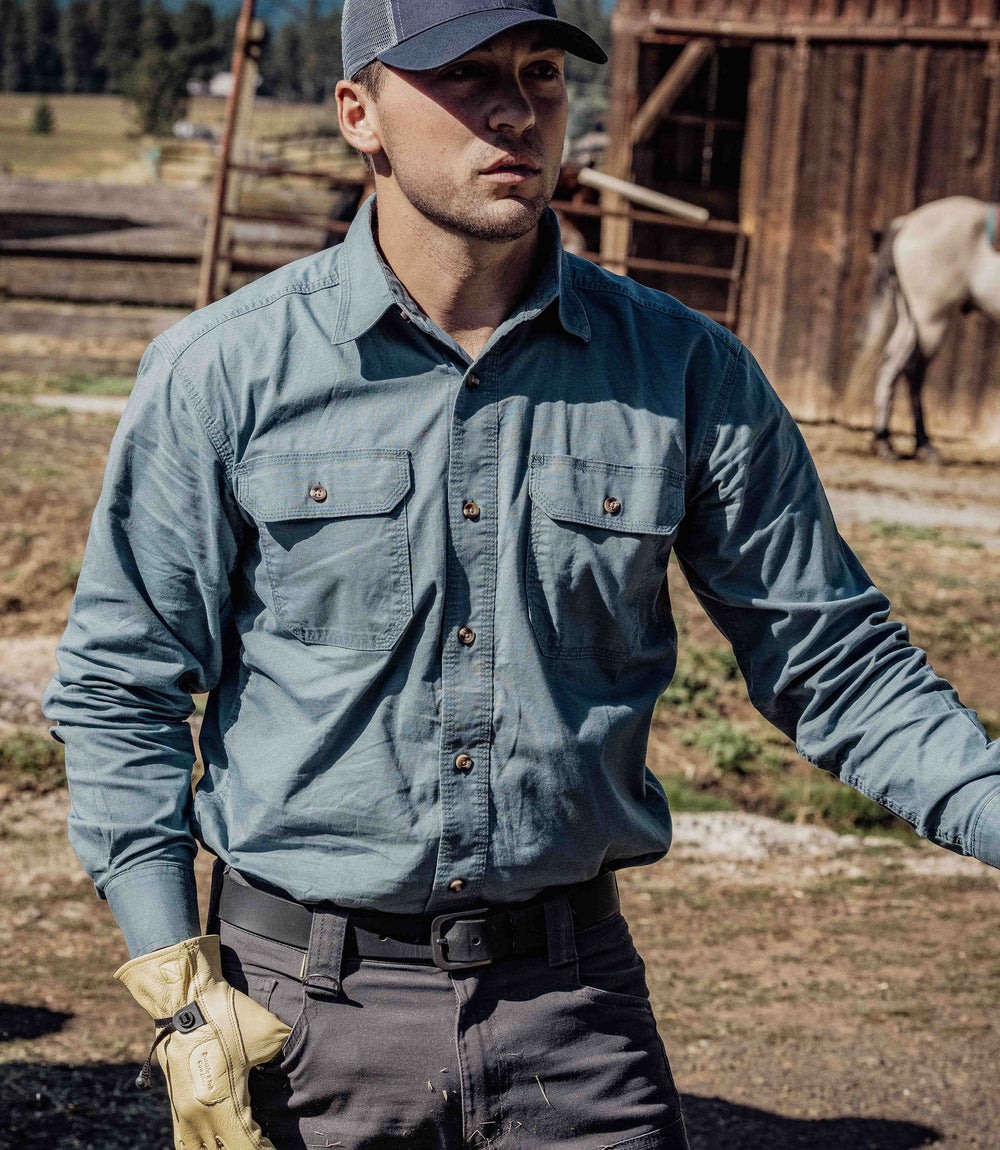 Men's Long Sleeve Weathered Work Shirt