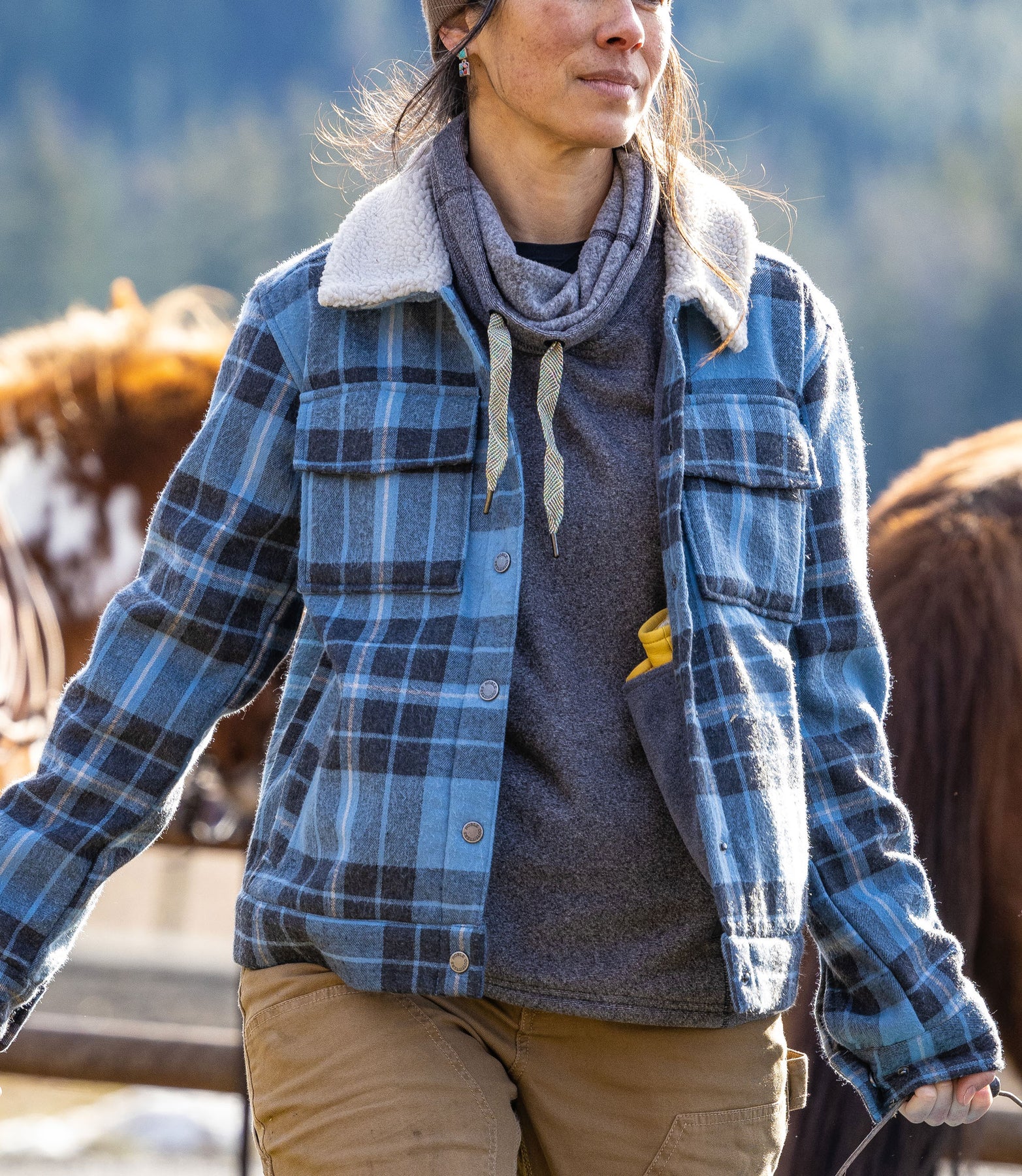 Checkered work jacket clearance