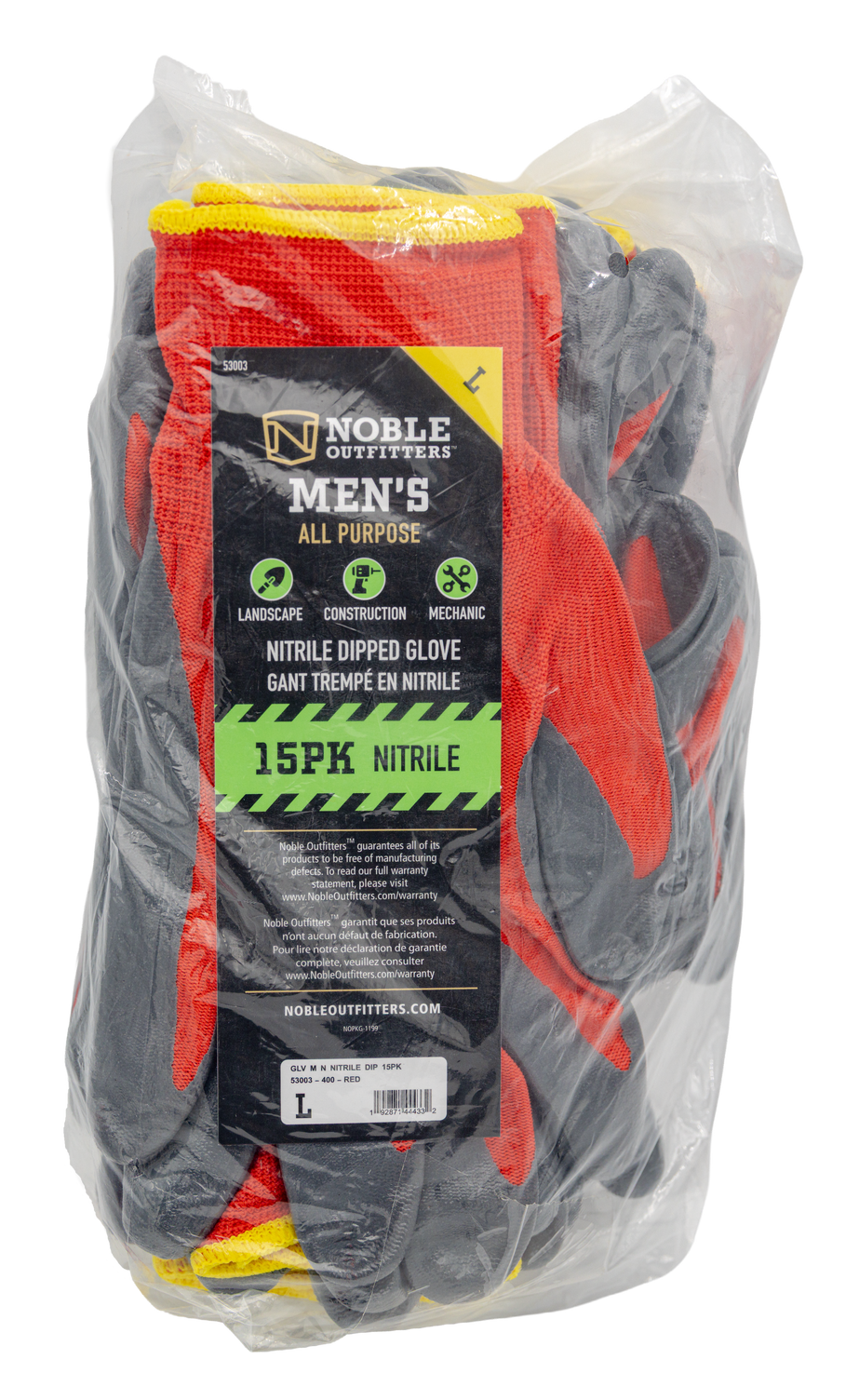 Men's Nitrile Dipped Gloves 15 Pack