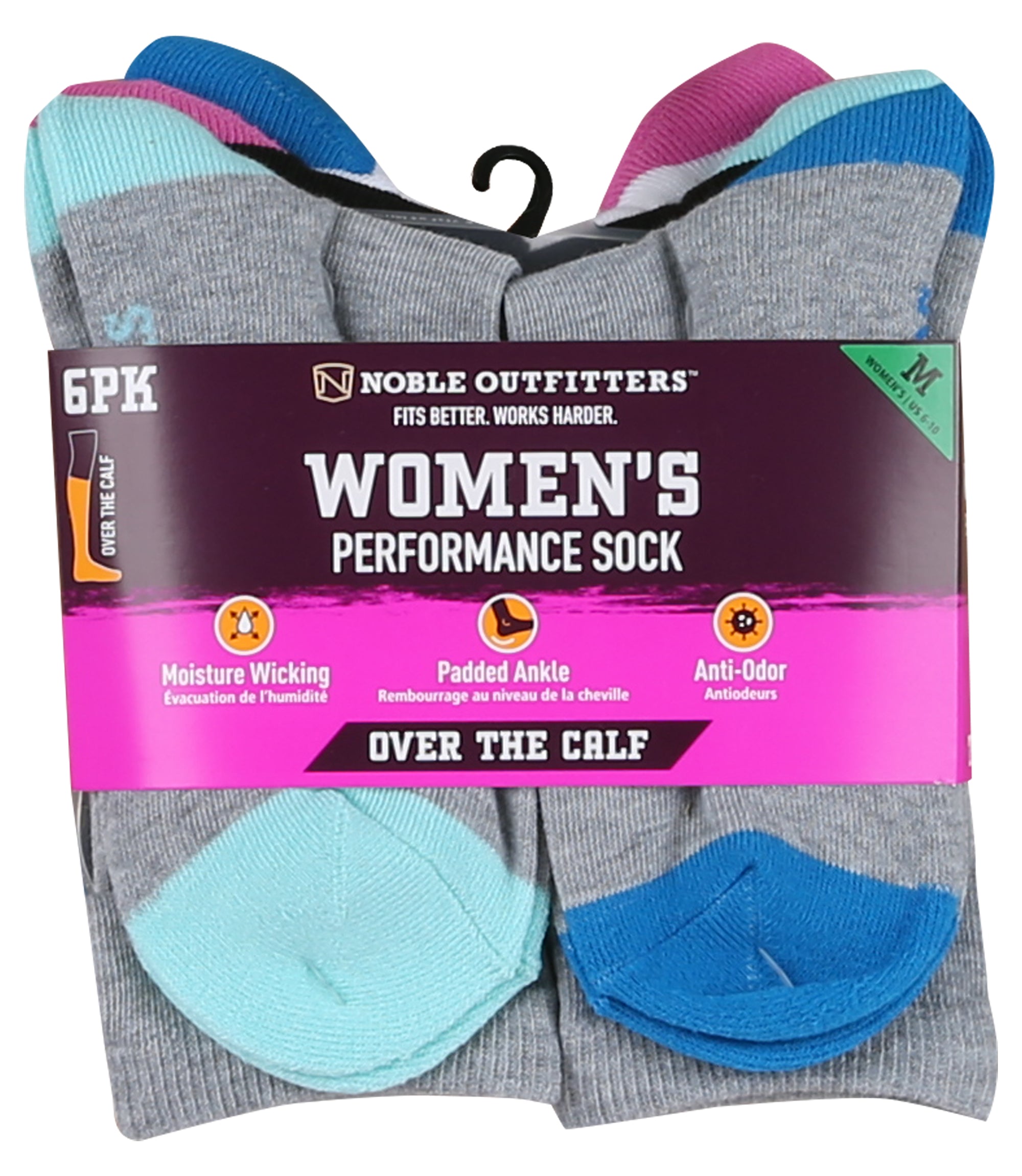 Women's Performance Over the Calf Sock – 6 Pack – Noble Outfitters