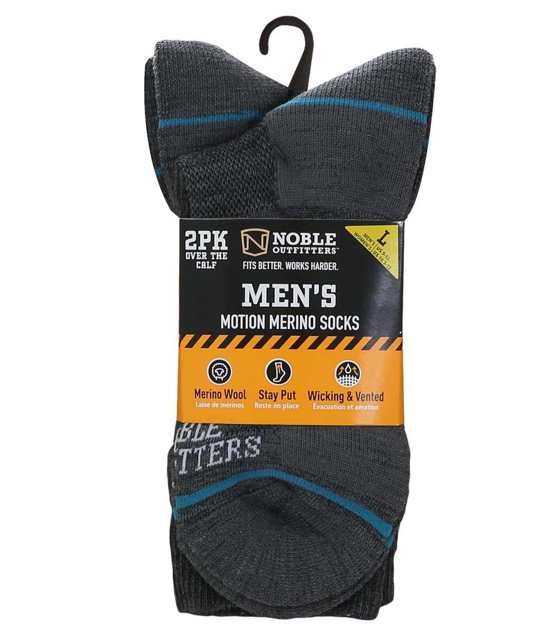 Men's Motion Merino Over the Calf Sock 2 Pack Noble Outfitters Men's Motion Merino Over the Calf Sock 2 Pack Noble Outfitters