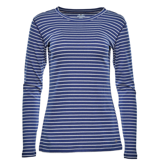 Tug-Free™ Long Sleeve Striped Crew