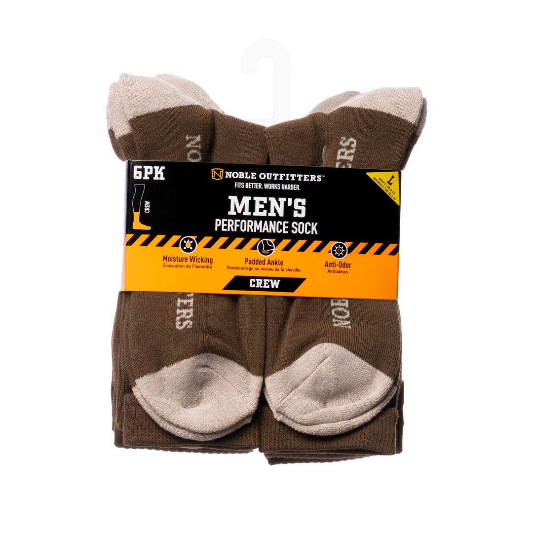 Men’s Noble Outfitters® Performance Crew Sock – 6 pack