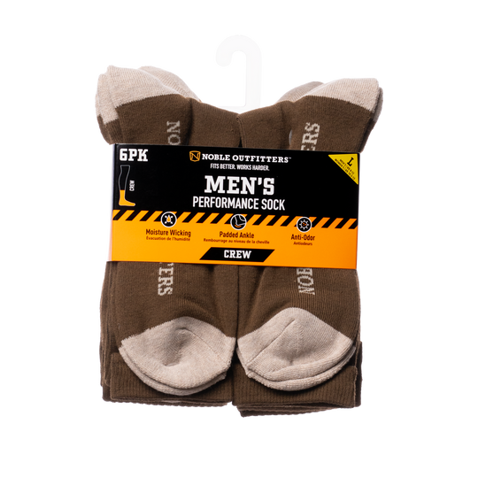 Men’s Noble Outfitters® Performance Crew Sock – 6 pack