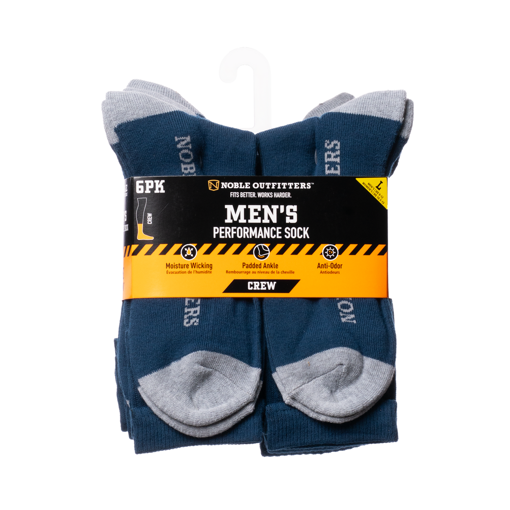 Men’s Noble Outfitters® Performance Crew Sock – 6 pack