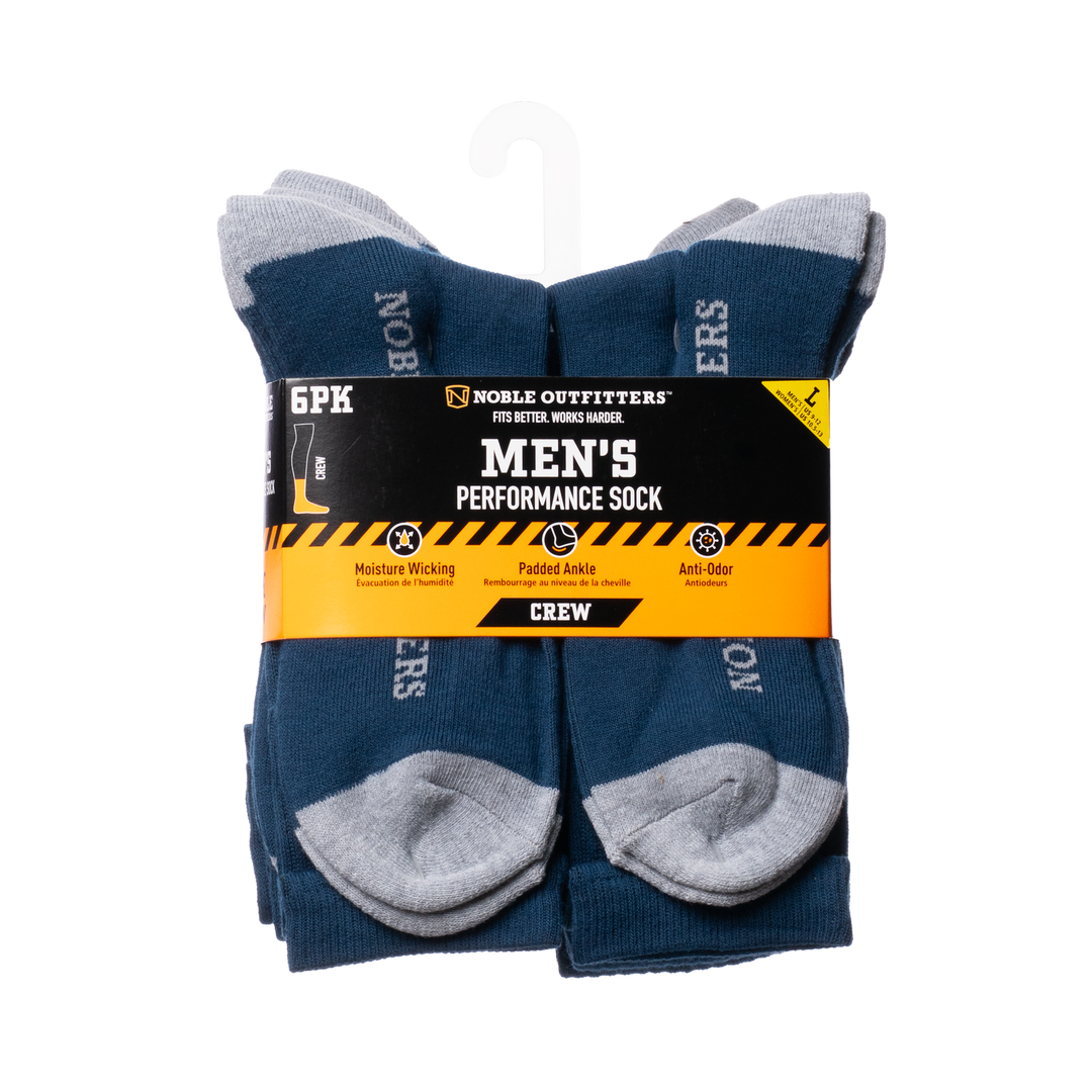 Men’s Noble Outfitters® Performance Crew Sock – 6 pack