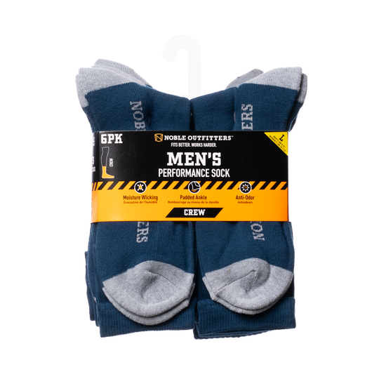 Men’s Noble Outfitters® Performance Crew Sock – 6 pack