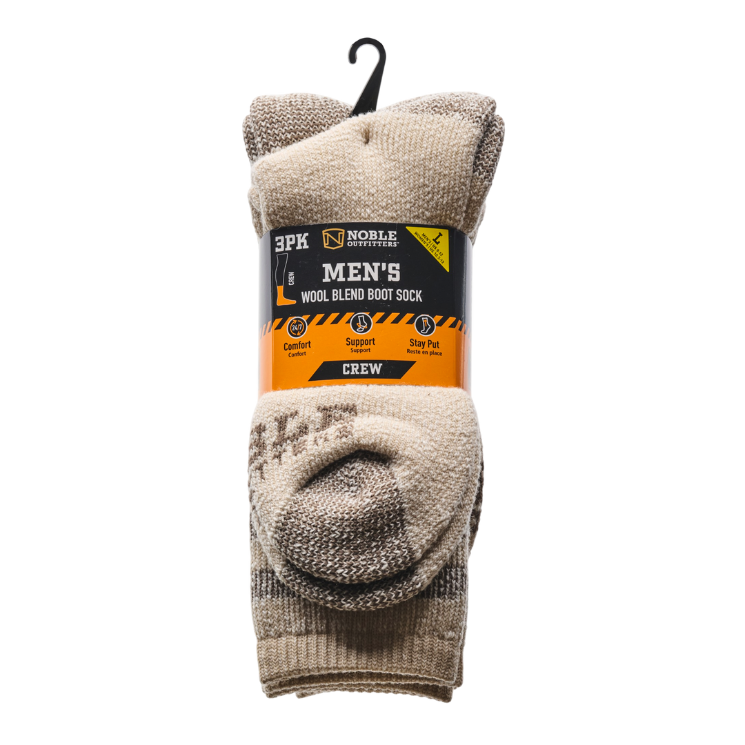 Men's Wool Blend Crew Sock – 3 Pack