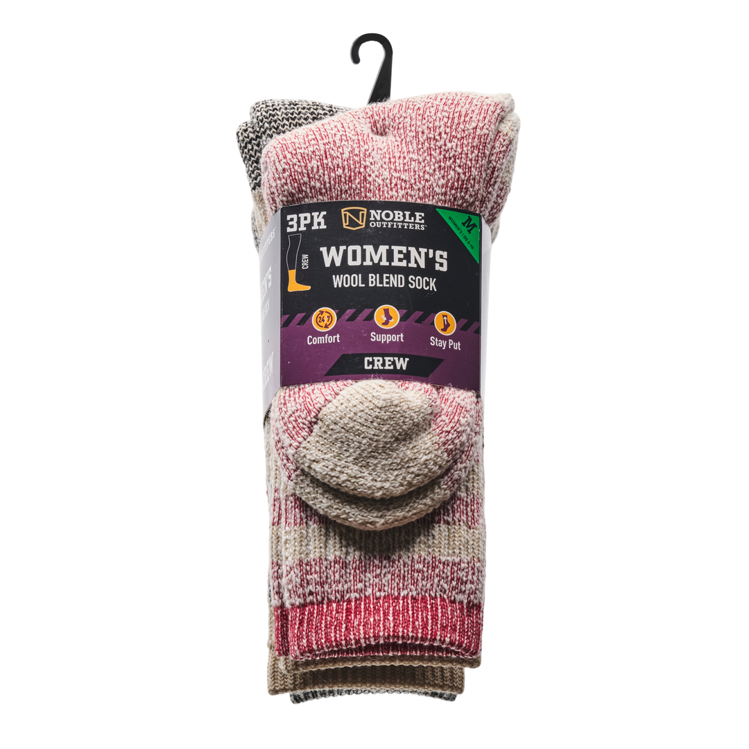 Women's Wool Blend Crew Sock 3 Pack